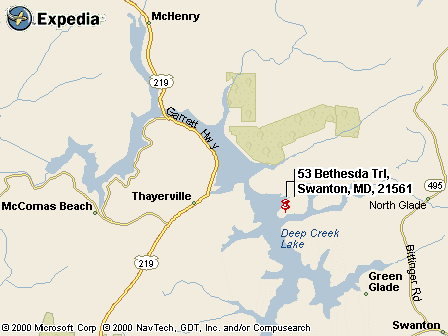 Deep Creek Lake showing location of Sunrise Cove 4